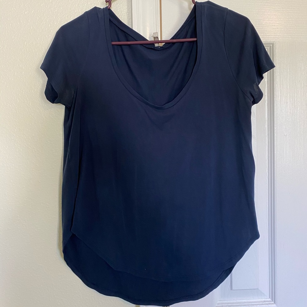 Buckle navy blue shirt
